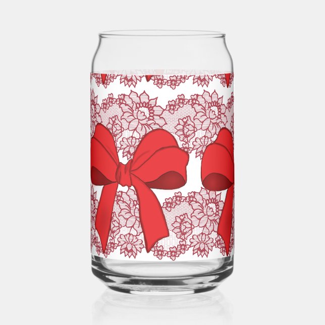 Verre Canette style de noeuds rouges (Recto)