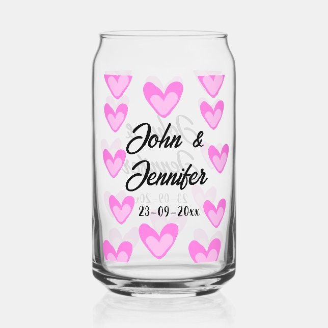 Verre Canette style de texte simple et blanc mariage (Recto)