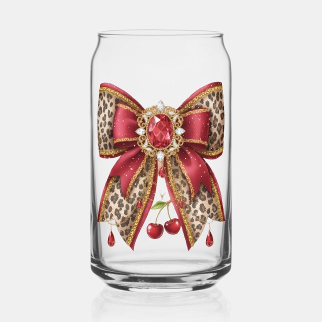 Verre Canette style nœud cerise  (Recto)
