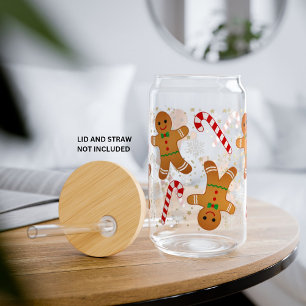 Verre Canette Sucre de canne Pain d'épices Homme Snowy Noël