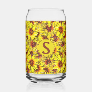 Verre Canette Sunflower Drinking Glass
