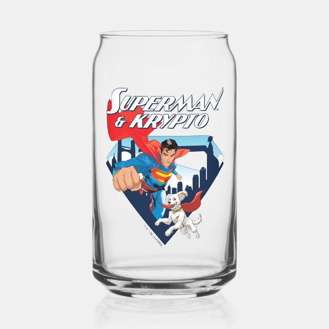 Verre Canette Superman & Krypto Soar (Recto)
