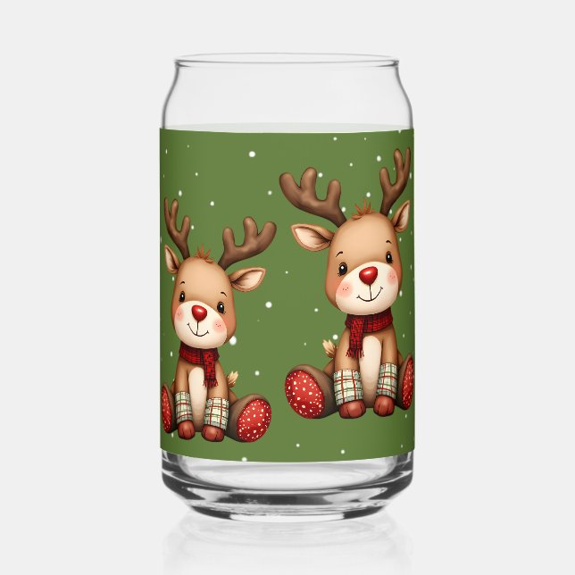 Verre Canette Sweet Reindeer Pair in Holiday Snowfall (Recto)