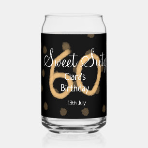 Verre Canette Sweet Soixante ajouter nom date anniversaire Polka