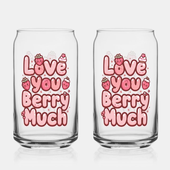 Verre Canette Sweet Valentine's Day Fruit and Cupcake Quote (Recto)