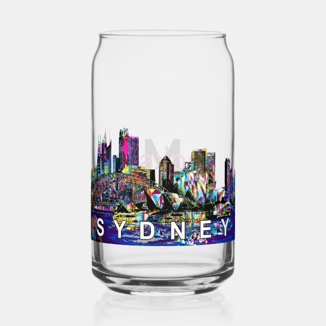 Verre Canette Sydney en graffiti avec monogramme (Recto)