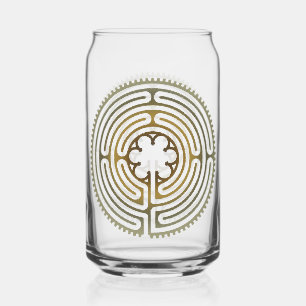 Verre Canette Symbole de géométrie sacrée - Chartres Labyrinthe