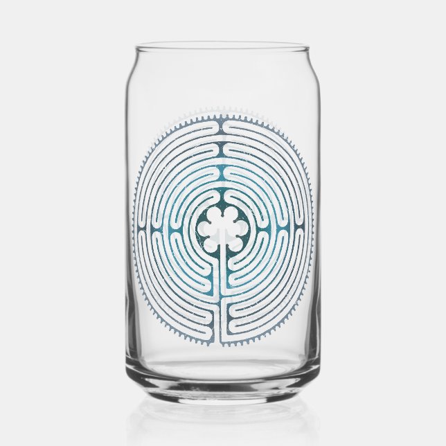 Verre Canette Symbole de géométrie sacrée - Chartres Labyrinthe  (Recto)