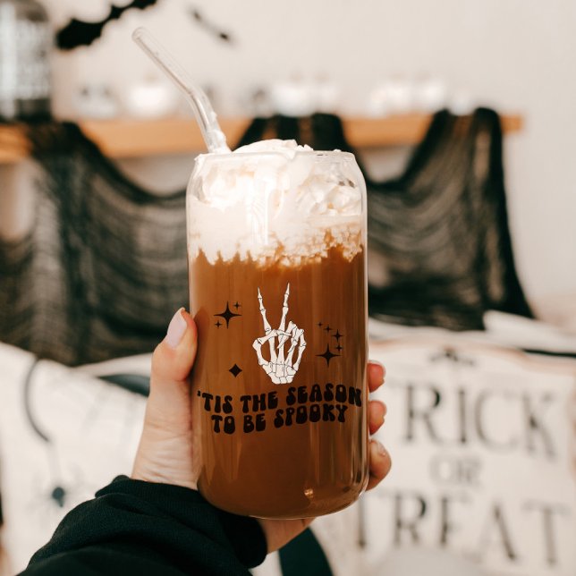 Verre Canette SYMBOLE DE LA PAIX REtro Skeleton Halloween Sipper (Créateur téléchargé)