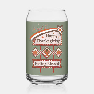 Verre Canette Symbole rétro du bon thanksgiving béni