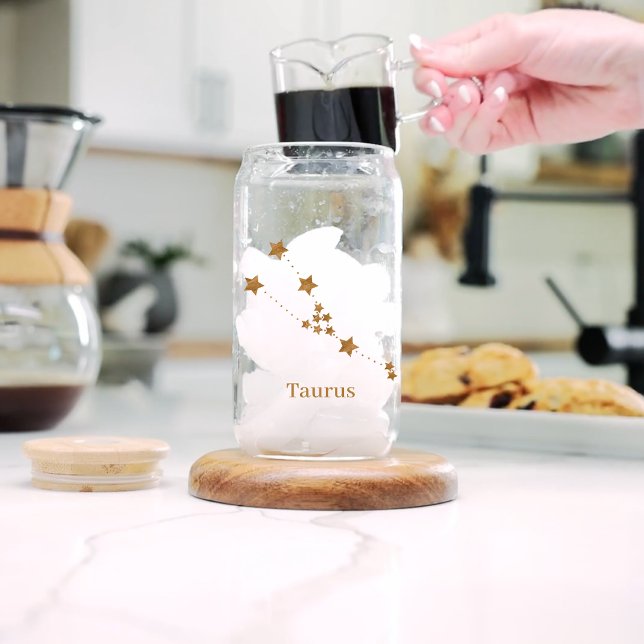 Verre Canette SYMBOLE Zodiaque Moderne Taurus Or | Élément Terre (Créateur téléchargé)
