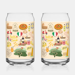 Verre Canette Symboles de l'Italie