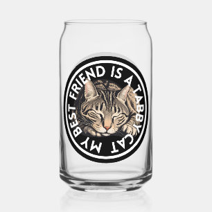 Verre Canette Tabby Chat meilleur ami