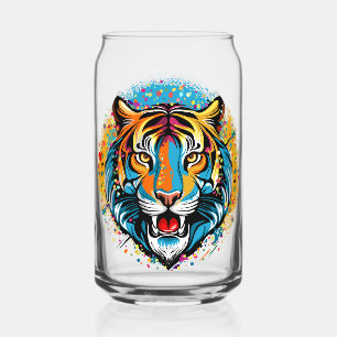 Verre Canette Taches de peinture aux couleurs de l'arc-en-ciel d
