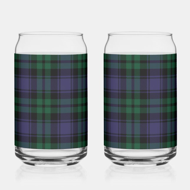 Verre Canette Tartan Black Watch, Carreaux (Recto)