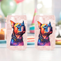 Taureau coloré Terrier Conception Cyberpunk,