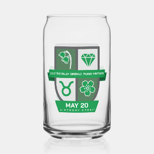 Verre Canette Taurus Crest™ d'anniversaire pour le 1er-20 mai