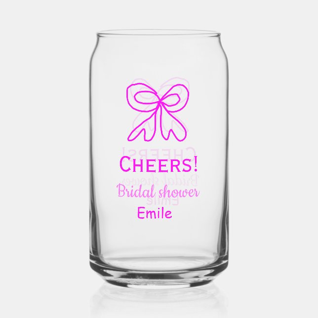 Verre Canette Tchao bow rose violet enterrement de vie de jeune  (Recto)