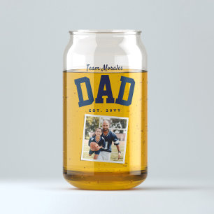 Verre Canette Team papa nom de famille une photo sportive marine