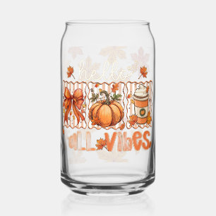 Verre Canette Tendance Bonjour Automne Vibes Citrouille Feuilles