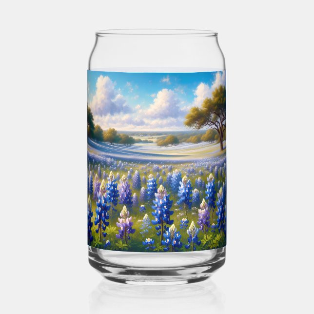 Verre Canette Texas Bluebonnet Meadow Landscape (Recto)