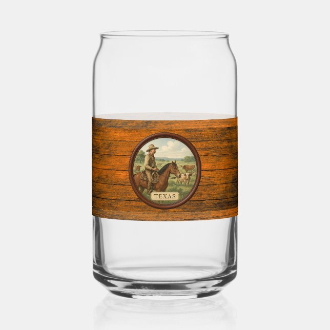 Verre Canette Texas Cowboy Can Glass (Recto)