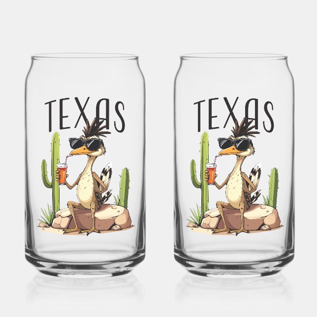 Verre Canette Texas Roadrunner having a beverage (Recto)