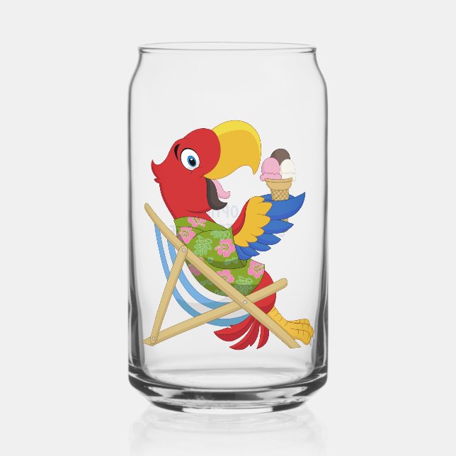 Verre Canette Texte personnalisé de Beach Macaw (Recto)