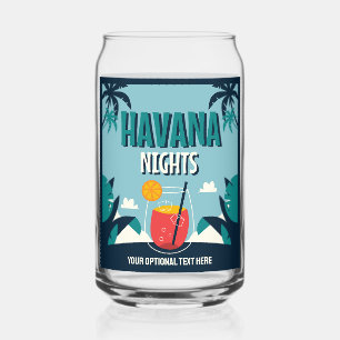 Verre Canette Texte personnalisé "Havana Nights"
