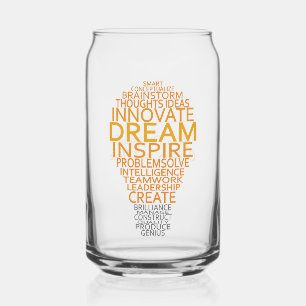 Verre Canette Texte personnalisé Inspiration Light Bulle