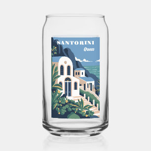 Verre Canette Texte personnalisé Santorin Grèce