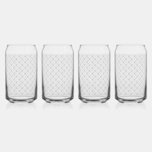 Verre Canette Texture Géométrique Monochrome Motif Diamant Sans