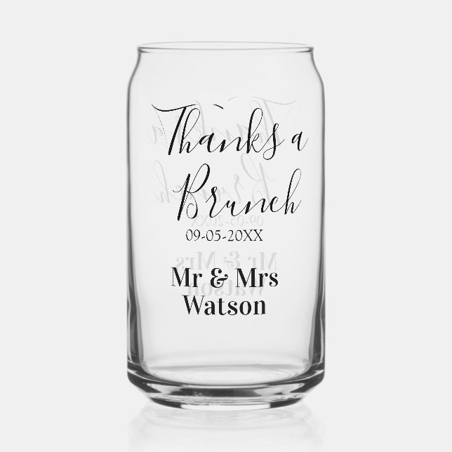 Verre Canette Thanks a brunch post wedding name date simple  (Recto)