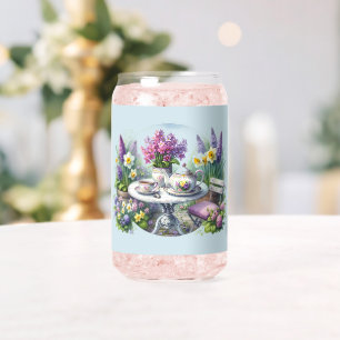 Verre Canette Thé à la Fleur Vintage dans le Jardin