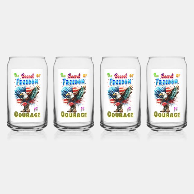 Verre Canette The Secret Of Freedom Is Courage (Recto)