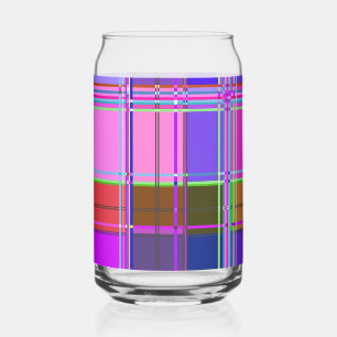 Verre Canette Tissu à carreaux rose motif Madras