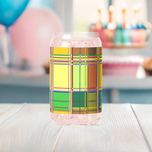 Verre Canette Tissu coloré des Caraïbes Madras Tartan