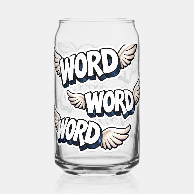 Verre Canette Title retro word 3-D graffiti angel wing and cool (Recto)