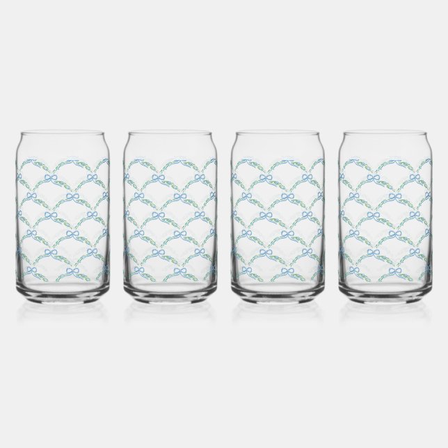 Verre Canette Toast sur la côte Coquette Bow Trellis Cheers (Recto)