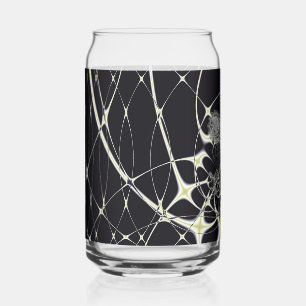 Verre Canette Toile d'araignée dorée d'art abstrait Halloween