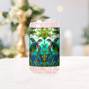 Verre Canette Tortue côtière tropicale Turquoise bleue verte