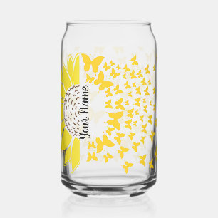 Verre Canette Tournesol personnalisé en papillons