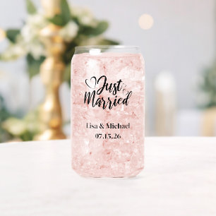 Verre Canette Tout juste mariés