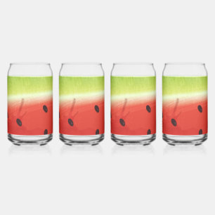 Verre Canette Tranche de pastèque géante à l'aquarelle mignonne 
