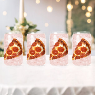 Verre Canette tranche de pizza pepperoni classique de SlipperyJo