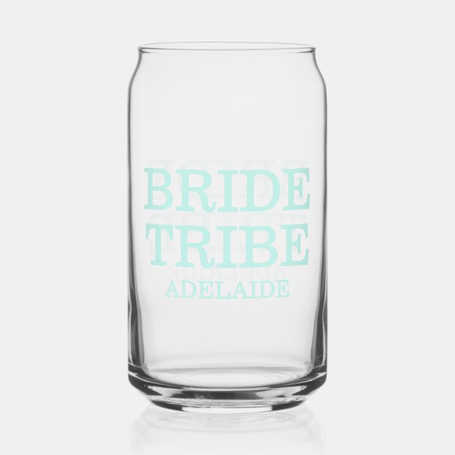 Verre Canette Tribu de la mariée Turquoise (Recto)