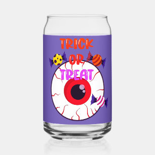 Verre Canette Trick Ou Treat - Eyeball Géant Et Bonbons Hallowee