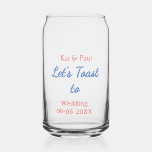 Verre Canette Trinquons au mariage nom date couple simple