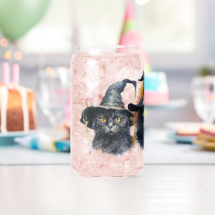 Verre Canette Trio de chats noirs à l'aquarelle