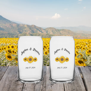 Verre Canette trio tournesol pour mariage